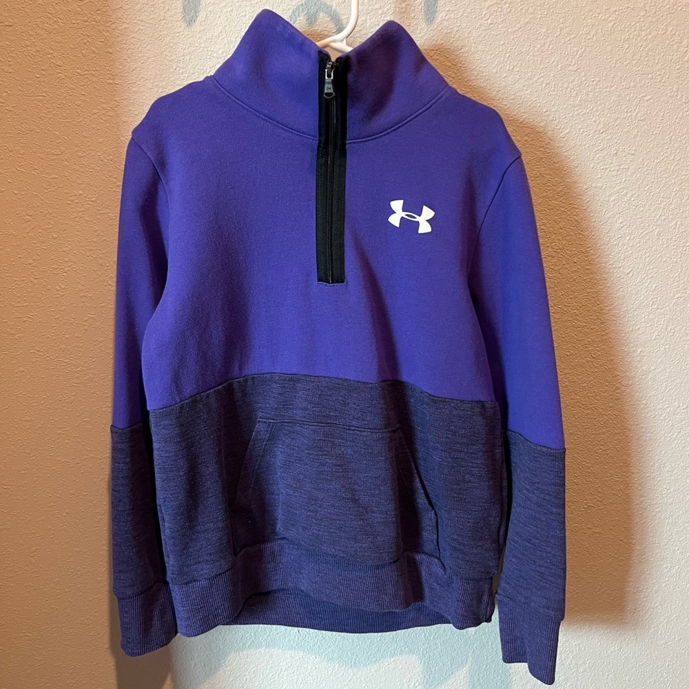 Under Armour size youth s purple pullover 1/4 zip cowl neck sweatshirt